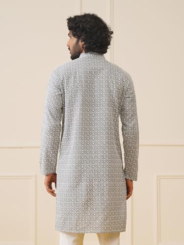 Image of Jompers Men Chikankari Embroidered Kurtas|Cotton|Regular Fit