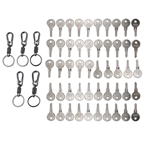 Image of 50X RV Lock Keys CH751 for RV Compartments Campers Cabinet Door Hatch Locks Carts T-Handles Pickup Shells Tool Boxes Trash Laundry Chutes Sprinkler Controllers with 5PCS Keychain