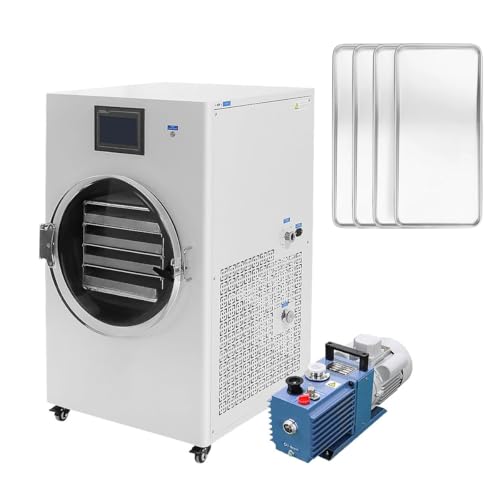 HNZXIB -35℃ Freeze Dryer Machine with Rotary Vane Vacuum Pump, Vacuum Sublimation Precise Control, 6L Capacity, Industrial Freeze Dryer Versatile for Lab, Food & Small Business Use