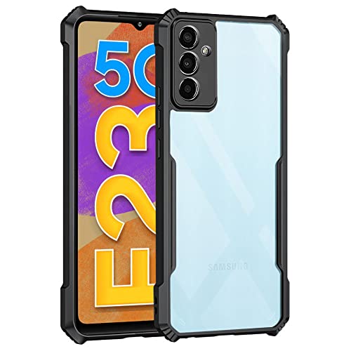 WOW IMAGINE Shock Proof Clear Back Case Mobile Cover for Samsung Galaxy F23 5G (Hard | Hybrid PC + TPU | Full Armour Device & Camera Protection | Black)- Best and cheap mobile covers in India