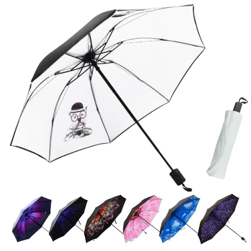 Lanxiry Compact Travel Umbrella,Windproof Waterproof Stick Umbrella Anti-UV Protection Golf Umbrellas(boshiquan)