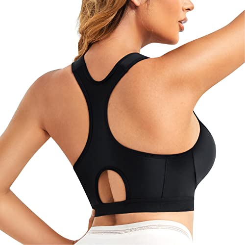 BRABIC Women Front Closure Post Surgery Everyday Bras for Mastectomy Support Wirefree Padded Black - Image 3
