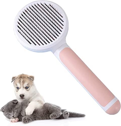 Cisixin Brosse Autonettoyante Poils Morts pour Chat Chien, Brosse Chiens et Chats, pour Toilettage du Chien Chat Cover