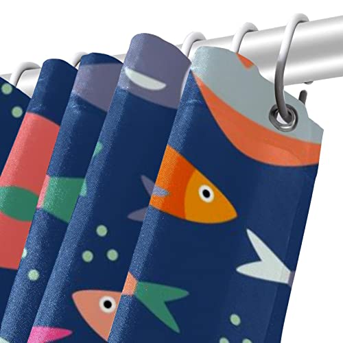 Rideau de douche poissons marins coloré imperméable standard 183x183
