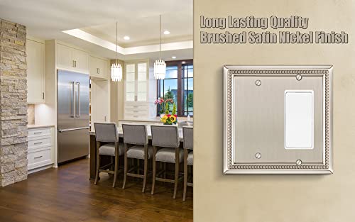 Image of Sunken Pearls Heavy Duty Decorative Wall Plate Switch Plate Outlet Cover (Blank /Decorator, Satin Nickel)