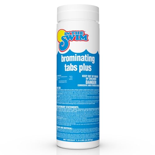 In The Swim 1 Inch Bromine Plus Tablet Sanitizer for Spas Hot Tubs or Swimming Pools - Pre-Stabilized Low Odor Chlorine Alternative - 1.5 Pounds