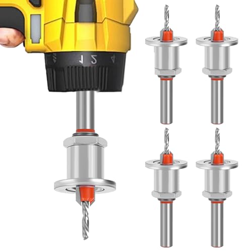 Broca avellanada, accesorio de perforación ajustable y autorroscante, broca avellanada con una punta de metal duro, para muebles de armario, reparación de casa, carpintería y