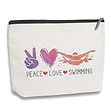 kdxpbpz Inspirierende Geschenktasche für Frauen, Geburtstagsgeschenk für Trainer, beste Freundin, Schwester, Tochter, Make-up-Tasche, Schwimmen