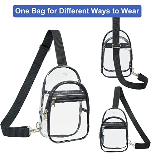 Clear Sling Bag Stadium Approved, Clear Chest Backpack, Crossbody Chest Bag for Men & Women4