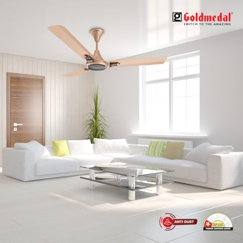 Image of Goldmedal Senora 1200 mm BEE Certified Star Rated Decorative Ceiling Fan | Anti Dust| High Air Delivery| High RPM | 2 years Warranty (Midas Gold)