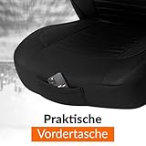 Upgrade4cars Autositzbezüge Vordersitze Schwarz | Auto-Schonbezüge Set Vorne für Fahrersitz & Beifahrer | Auto-Sitzbezug Universal | Autozubehör Geschenke für Frauen und Männer