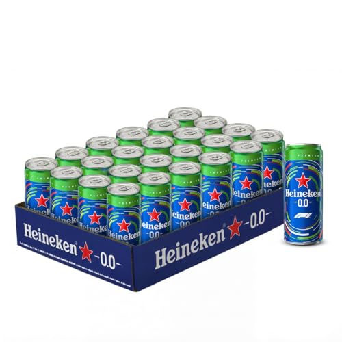 Birra Heineken 0.0 Analcolica, Cassa con 24 Lattine da 33cl, Birra Lager Analcolica a Bassa Fermentazione, Gusto Bilanciato con Fresche Note Fruttate e Maltate, Corpo Morbido, Gradazione 0,0% Vol