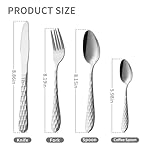 24 Piece Silverware Set with Hanging holder,Stainless Steel Flatware Cutlery Set-Fork Spoon and Knife Service for 6,Kitchen Utensil Tableware Set,Mirror Polished,Dishwasher Safe,Silvery - Image 2
