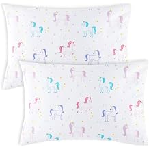 Wildkin 100% Cotton 2-Pack Kids Pillowcase Soft, Breathable & Standard Size 20x30 - Unicorn