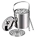 Emsmil Cubitera con Pinza y Tapa 1,3 L Aislamiento de Doble Pared Cubo de Hielo de Acero Inoxidable Cubiteras para Enfriador de Champá y Vino Cerveza Refrigerada Bebidas y Alimentos
