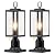 Aoceley Dusk to Dawn Outdoor Post Light with Pier Mount Base, 2-Pack Modern Lamp Post Light Fixtures Waterproof Aluminum Pier Lights Outdoor Column Lights Exterior Post Lantern with Clear Glass Shade