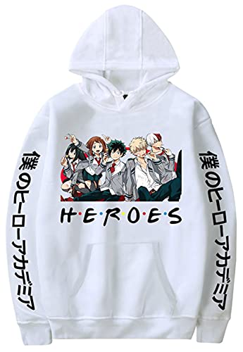 YIMIAO Hombre Mujer My Hero Academia Sudaderas con Capucha Manga Japonesa Anime Manga Larga Pullover Hoodie(M)