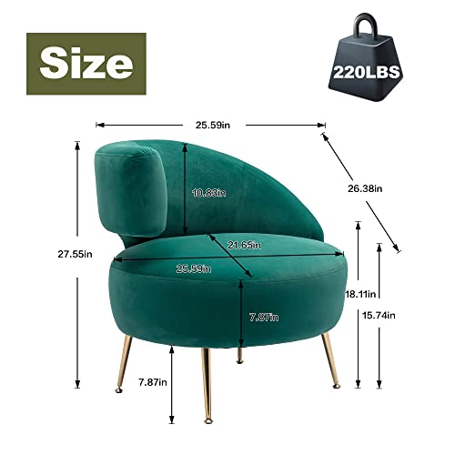 Tabaray Green Accent Chair, Velvet Accent Chair With Golden Feet, Side Chair For Living Room Bedroom Waiting Room Reception Room (Green Left) #TOP1
