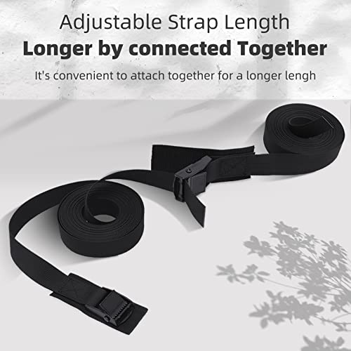 Image of 6.6ft Lashing Straps with Adjustable Cam Buckles Tie Down Cinch Straps up to 550lbs for Packing,Cargo,Luggage,Motorcycles,Truck Black 6 Pack (6.6' x 1 inch)
