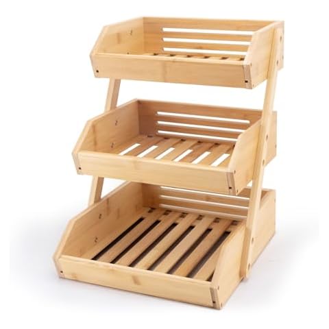 LEIMO KPARTS Bamboo Fruit Basket Stand Cover