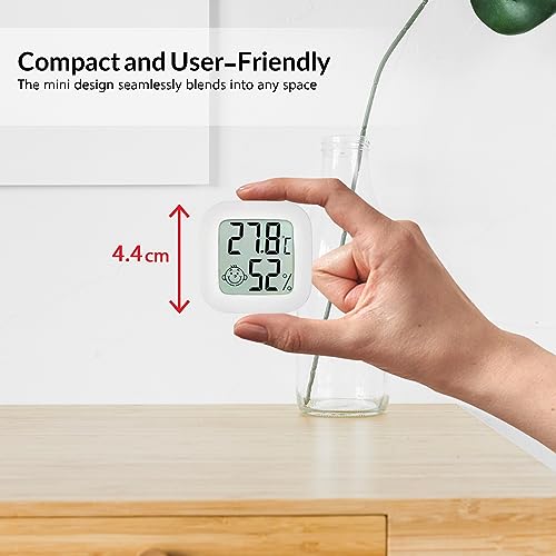 LEVADA PLUS Room Thermometer and Hygrometer - Mini Digital Temperature and Humidity Meter with Display – For Indoor, House, Office, Baby Room (Pack of 2)