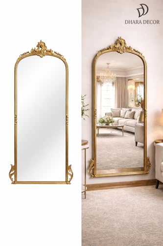 Image of Classic Standard Full-Length Mirror Large Floor & Wall-Mounted Body Mirror Bedroom & Living Room Leaning Dressing Mirror (148x58cm)