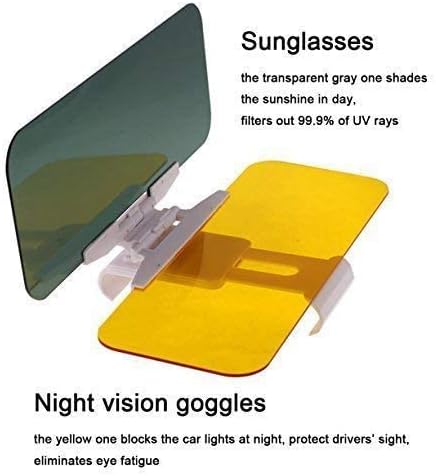 Car Visor, Day and Night Anti-Glare Visor, 2 in 1 Automobile Sun Anti-UV Block Visor, Non Glare Anti-Dazzle Sunshade Mirror Goggles Shield for Driving Goggles