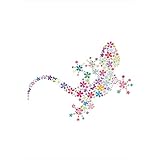 igsticker ポスター ウォールステッカー シール式ステッカー 飾り 515×728㎜ B2 写真 フォト 壁 インテリア おしゃれ 剥がせる wall sticker poster 007663 アニマル クール 花 フラワー とかげ トカゲ