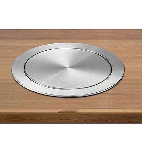 AYCDL Copertura Rotonda da Incasso per Piano di Lavoro, Cestino per Rifiuti in Acciaio Inox Integrato, Scivolo per Rifiuti A Conchiglia Bilanciato per Rifiuti Domesti,A