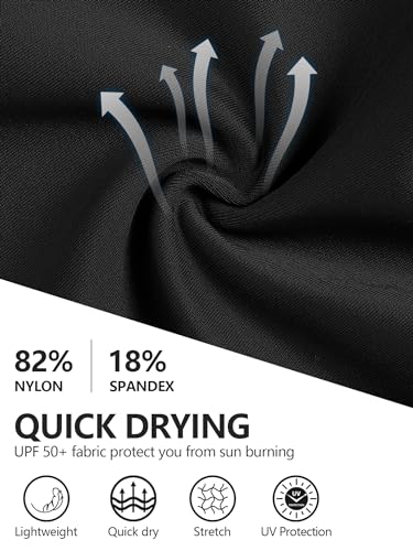 ATTRACO Womens Swim Pants Quick Dry Swimming Leggings with Pockets for Water Sport Black M