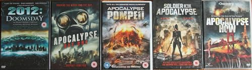 DISASTER MOVIE 5 DVDS COLLECTION ( 2012 DOOMSDAY / APOCALYPSE DAY ONE + POMPEII + SOLDIER OF THE APOCALYPSE + APOCALYPSE HOW )