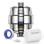 VOXON 36-Stage Shower Filter Shower Head Filter for Hard Water, Universal 1/2" Fit, Shower Hard Water Filter for Removing Chlorine, Sediments With Vitamin C Water Softener Reduces Dry Itchy Skin