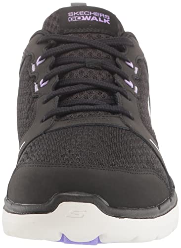 Skechers Performance Women's GO Walk 6 MESH Bungee, Black/Lavender,8
