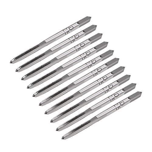 Uxcell A19070800UX0125 5 Pairs Metric Hand Threading Tap Set M2.5 Thread 0.45Mm Pitch Taper & Plug Milling Taps Straight Flutes High Speed Steel cover