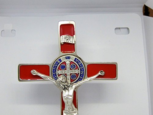 Cruz de San Benito Plata 20 cm Artesanía Roja