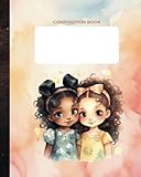 Composition Notebook: Cute Best friends Aesthetic Preppy Notebook | Composition Notebooks For Teen Girls | Wide Ruled Lined Paper Journal - 8 x 10 - 100 Pages