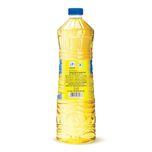 Image of Vimal Pure Gold Groundnut Oil: 100% Natural and Pure for a Healthy Lifestyle | Double Filtered and Refined Peanut Oil for Cooking (1L)