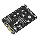 Fegtrtyoa M.2 NGFF/MSATA zu SATA3 2-In-1 SSD Solid-State Drive 2,5 Festplatte Gehäuse Adapter Karte