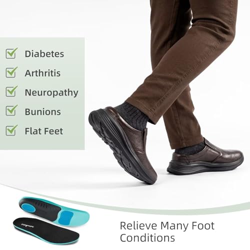 OrthoComfoot Men's Orthopedic Leather Dress Walking Shoes: Comfortable Arch Support Slip-Ons Loafers for Plantar Fasciitis, Casual Business Orthotic Slippers for Foot and Heel Pain Relief4