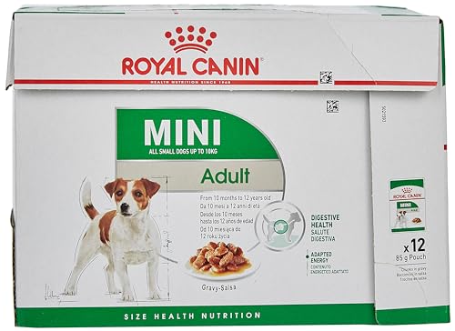 Image of Royal Canin Mini Adult Dog Food, 85 Grams, Supports Weight Management, Strong Bone and Joint Health, Provides Optimal Health Support, Pack of 24 Sachet