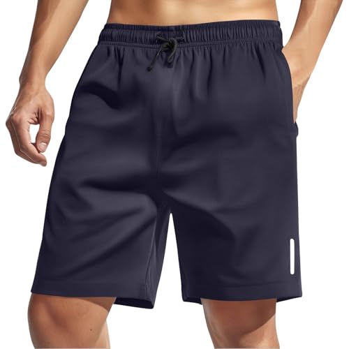Genérico Pantalon Corto Hombre Deporte Gym Ropa Gimnasio Hombre Tallas Grandes Calzonas Clásico Shorts Chandal Primavera San Valentín 2#Azul Oscuro XL