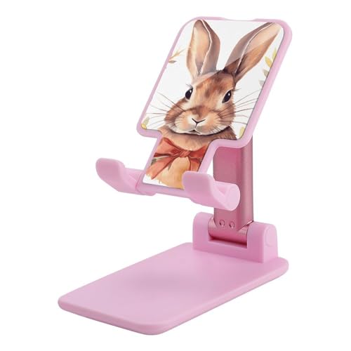 Support de téléphone pliable lapin rose réglable pour smartphone