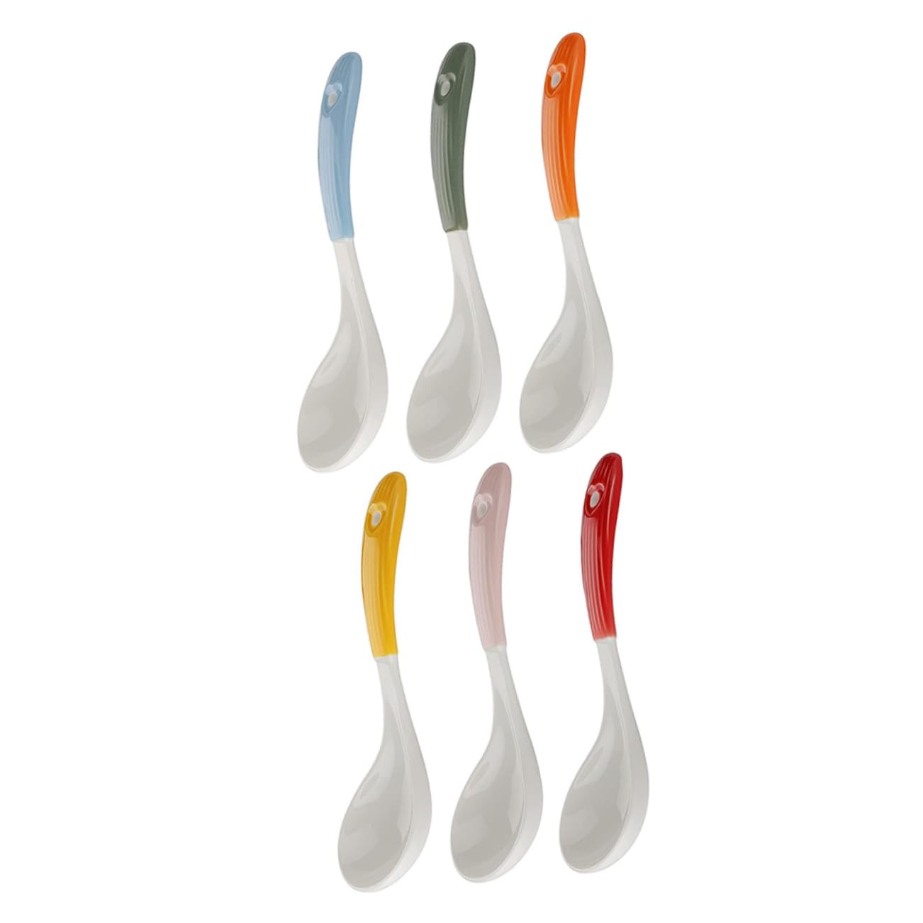 Lot de 6 Cuillères à Soupe en Céramique pour Maison et Restaurant