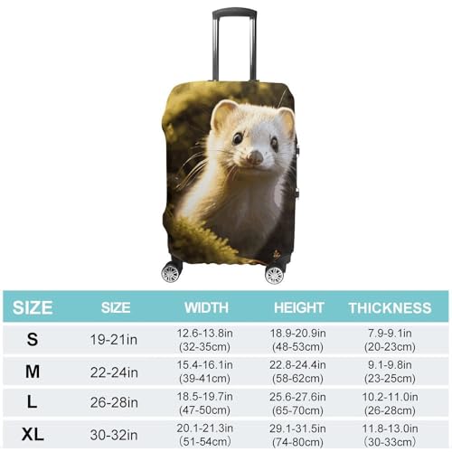 Cute Weasel Suitcase Covers Luggage Protector - Travel Elastic Baggage Case Protective, Washable Anti-scratch Large Suit Case Cover for Suitcases Fits 19-32 Inch Luggages M2
