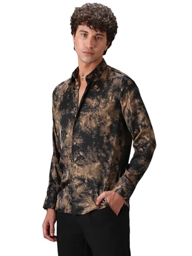 Image of Pinkmint Men Printed Cambric Cotton Shirt |Stylish Designer| Lightweight Summer Wear| Regular Fit Shirt for Men (Available in Plus Size)