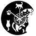 Horloge murale en vinyle cadeau vintage fait main décorations pour la maison chat chats