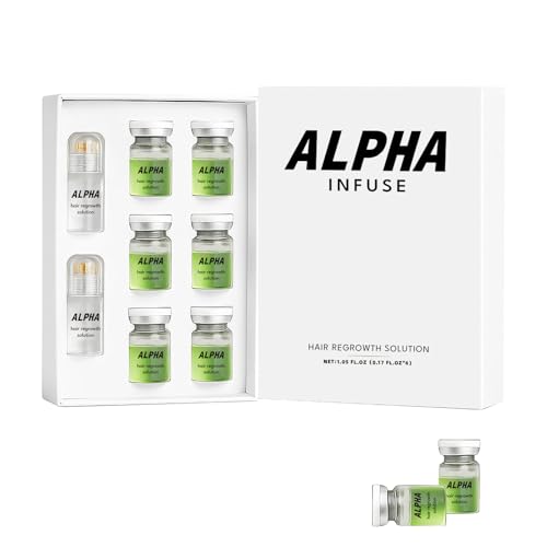 Alpha Infuse Hair Regrowth System, Advanced Hair Growth Treatment | Ginseng, Eclipta Prostrata, Peppermint Oil and Ginger Root | Strengthens Hair Roots, Gentle Painless, For Men & Women (1Box)