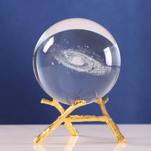 LFRNZS Crystal Ball 3D Crystal Ball with Stand, Home Decor, Office Decor? Crystal Decorative Ball, Crystal Sphere, Decorative Balls, Gift for Boys (Style 2)
