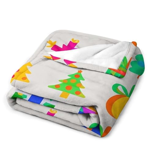 Couverture Noël flanelle douce : plaid léger imprimé lit et canapé