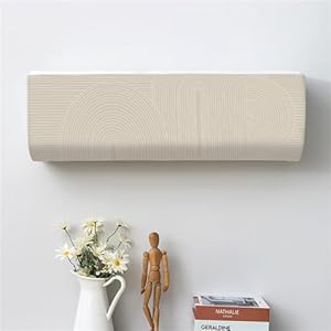 Treer Funda para Aire Acondicionado Interior, Funda para Aire Acondicionado Pared Elástico Antipolvo para Pared Montaje Unidades Split Interior AC Cubiertas (1P,Arte Beige 1)